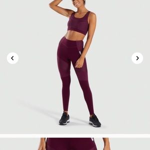 Gymshark true texture maroon set XS